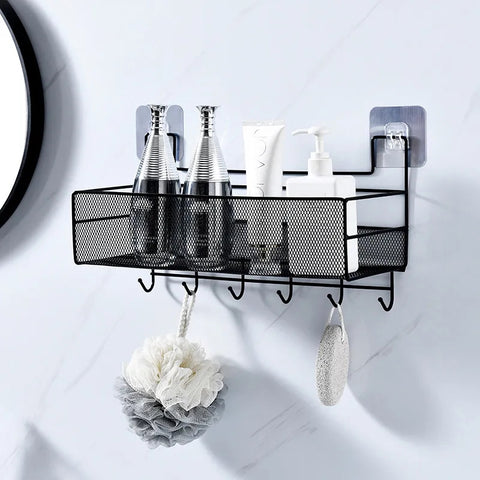 Wall Shelf With Hooks
