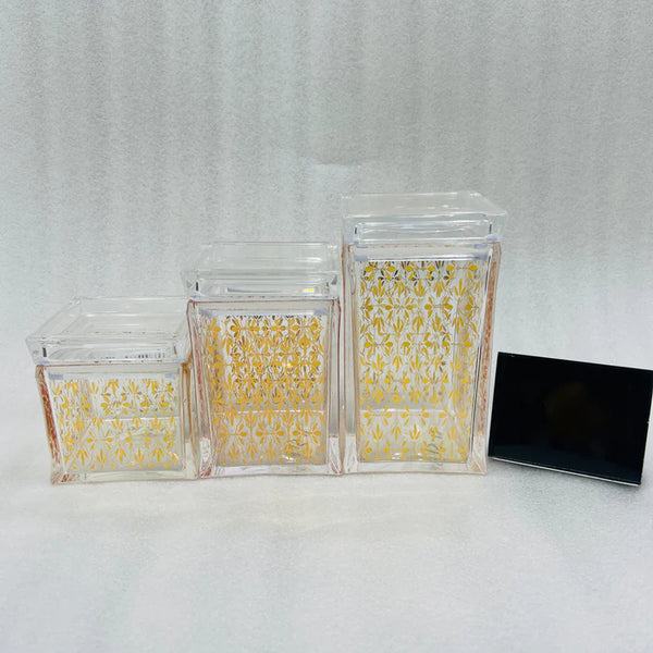 Acrylic Jars Set Square Shape